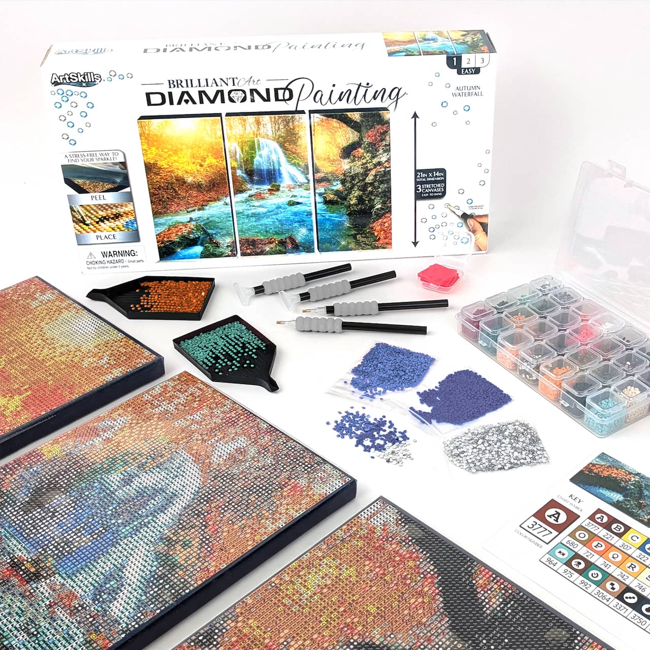 ArtSkills® Brilliant Art Autumn Waterfall Stretched Canvas Diamond Painting Kit